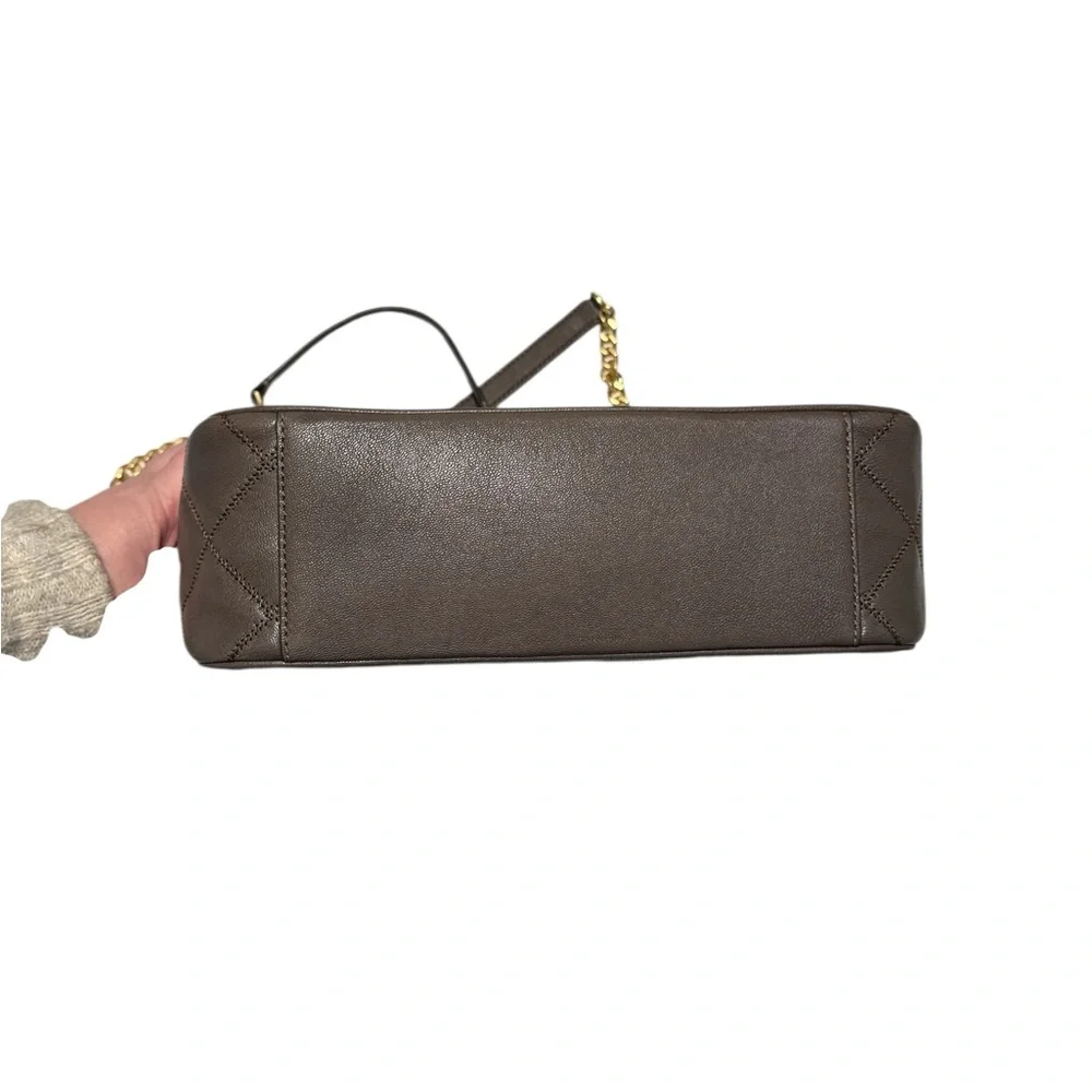 TORY BURCH Willa quilted shoulder bag volcanic stone